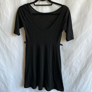 Casa Lee black rayon scoop neck dress, size L